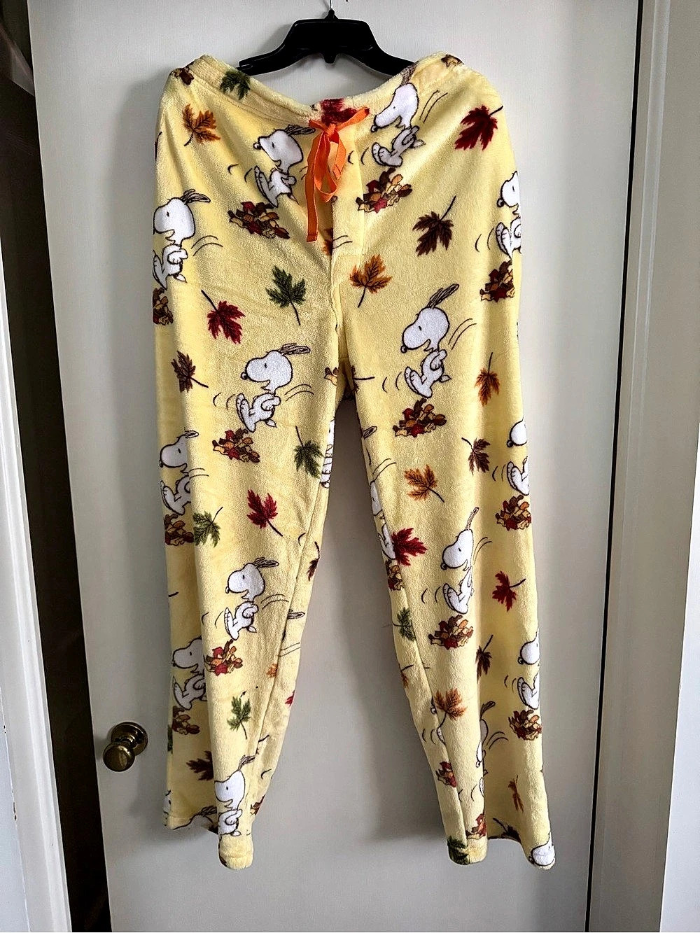 Peanuts Snoopy Fall Leaves Plush Fleece Pajama Pants From Cracker Barrel